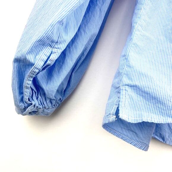 Sanctuary Womens Button Down Shirt Blue Stripe Long Sleeve 100% Cotton Blouse S - Picture 3 of 9